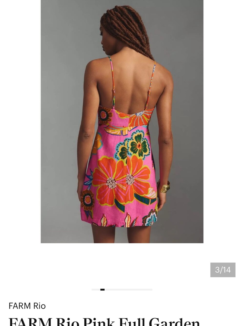 FARM Rio Pink Multicolor Floral Slip Dress - Picture 3 of 8